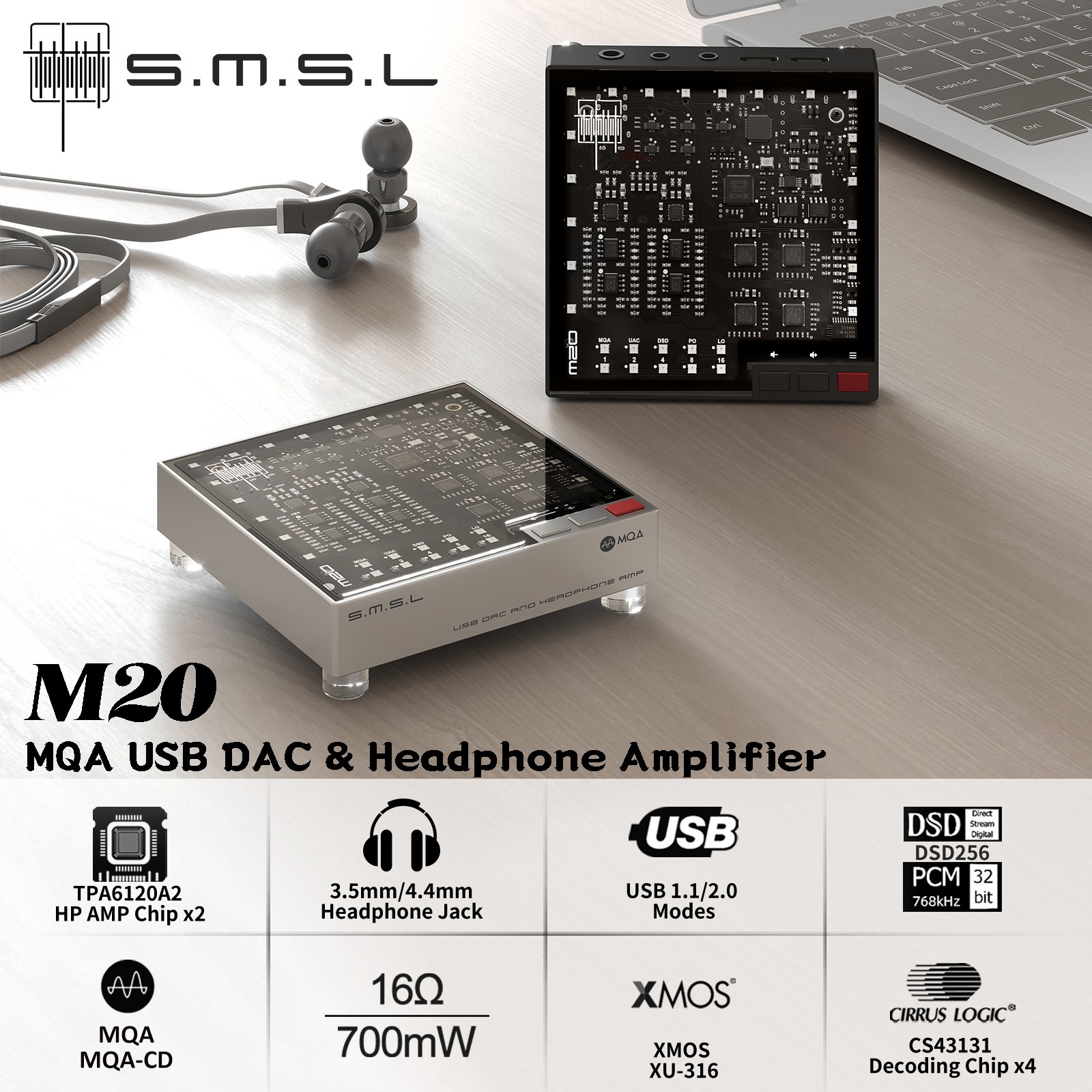 SMSL M20 Dekoder Audio Gaming  - Android Tablet Gaming Accessories ulasan dan harga